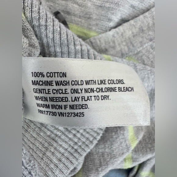 Mossimo Gray & Neon Yellow Striped Women's Cardigan - Sz Small - Picture 6 of 6